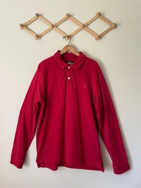 Timberland Men’s Long Sleeve Polo in Red